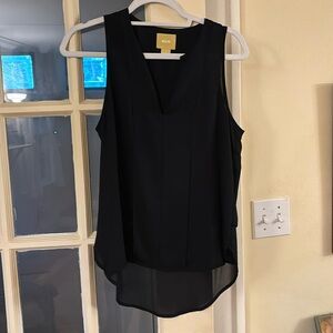 Maeve/anthro black high-low blouse